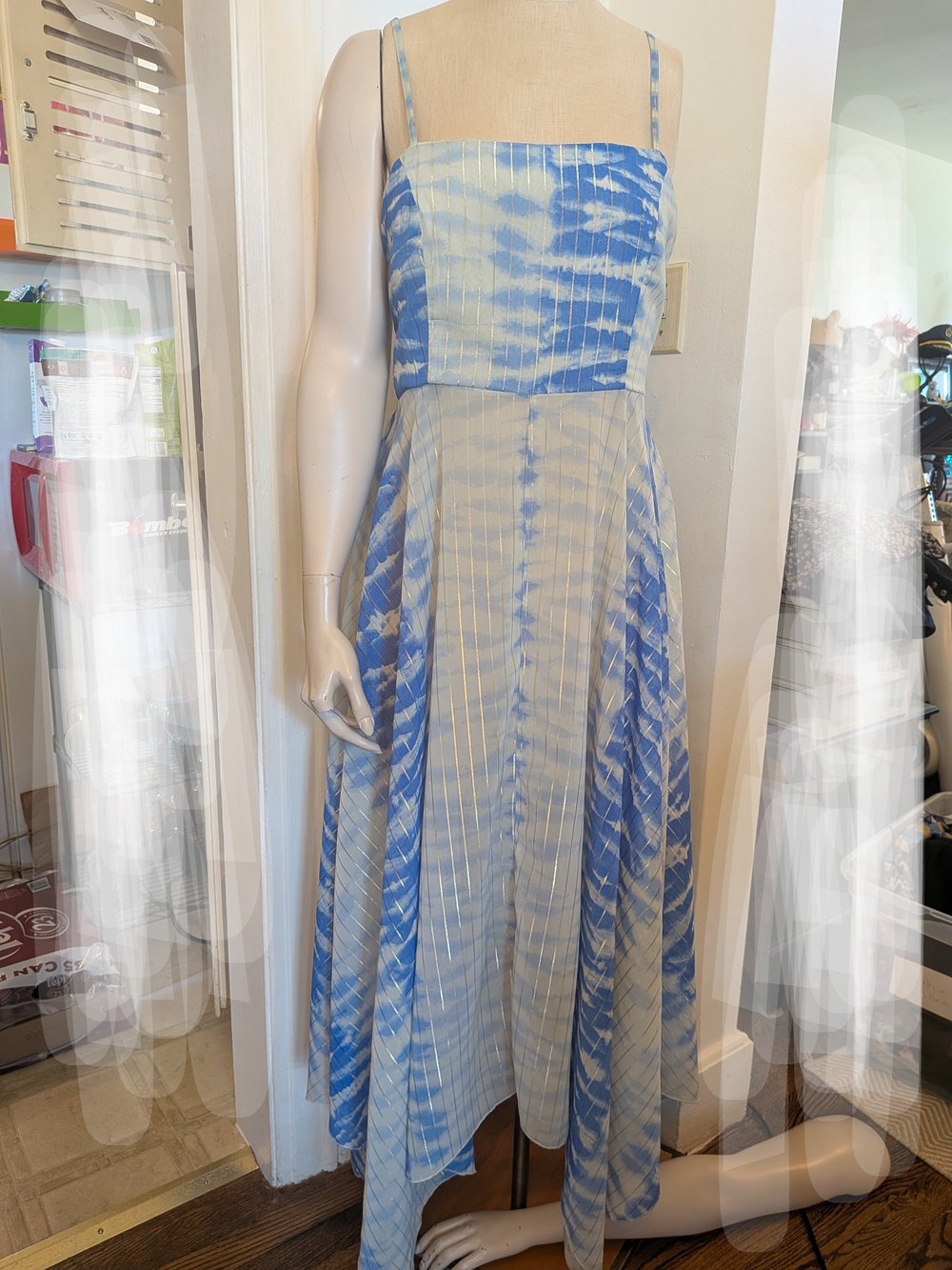Asos Cloud Dress With Gold Sparkle